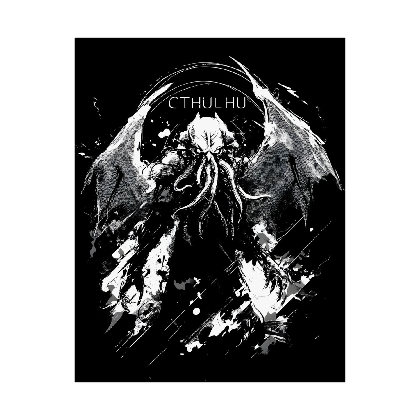 Cthulhu Matte Poster, Dark Academia Wall Art, Mythical Creature Decor, Horror Art Print, Unique Gift for Gamers
