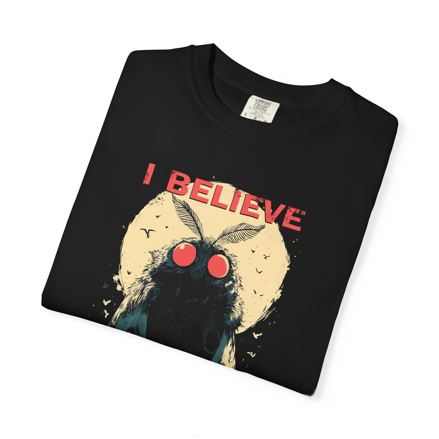 I Believe Moth Unisex T-Shirt, Graphic Tee, Gift for Entomology Lovers, Unique Tee for Halloween, Fun Statement Shirt