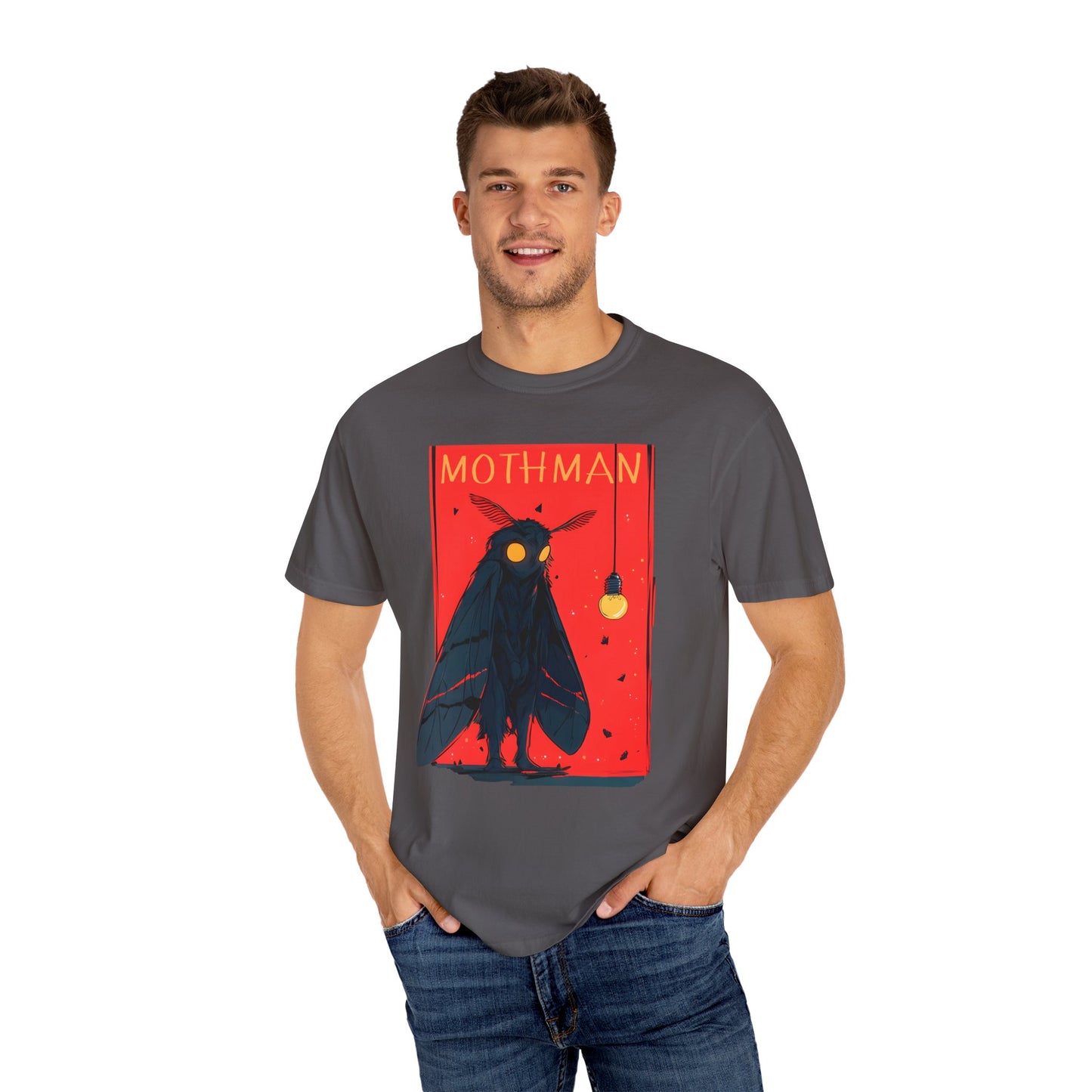 Mothman Graphic T-Shirt, Unisex Tee, Vintage Style, Gift for Mothman Fans, Unique Gift for Halloween, Cryptid