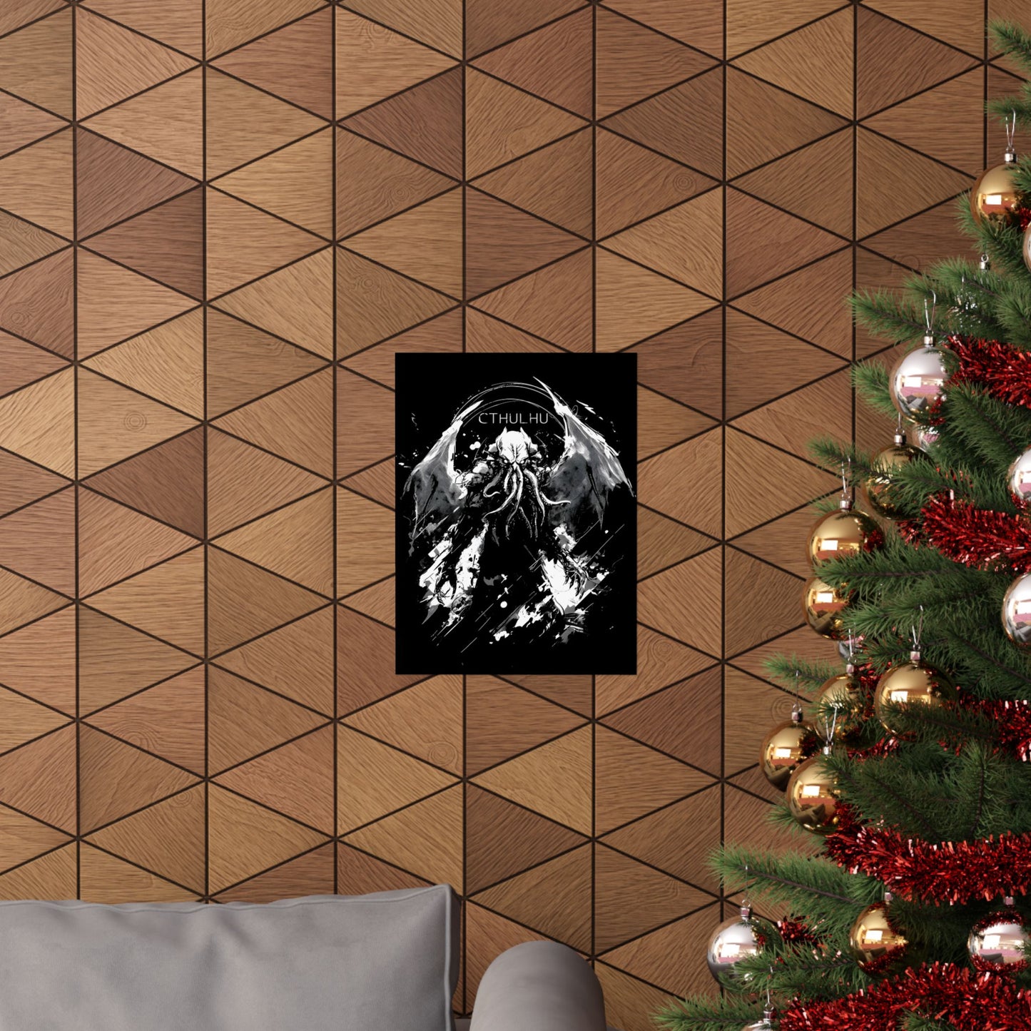 Cthulhu Matte Poster, Dark Academia Wall Art, Mythical Creature Decor, Horror Art Print, Unique Gift for Gamers