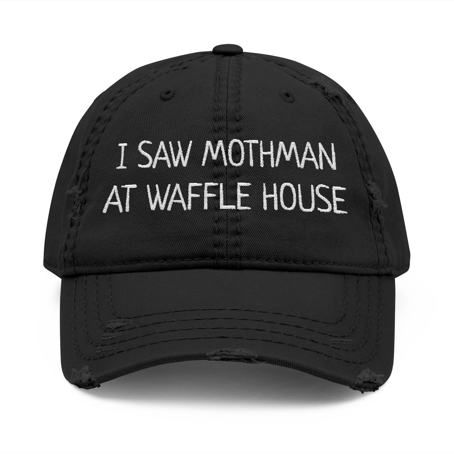 Mothman Dad Hat, Distressed Cap, Funny Embroidered Hat, Gift for Dad, Casual Outdoor Hat, Unisex Hiking Accessory
