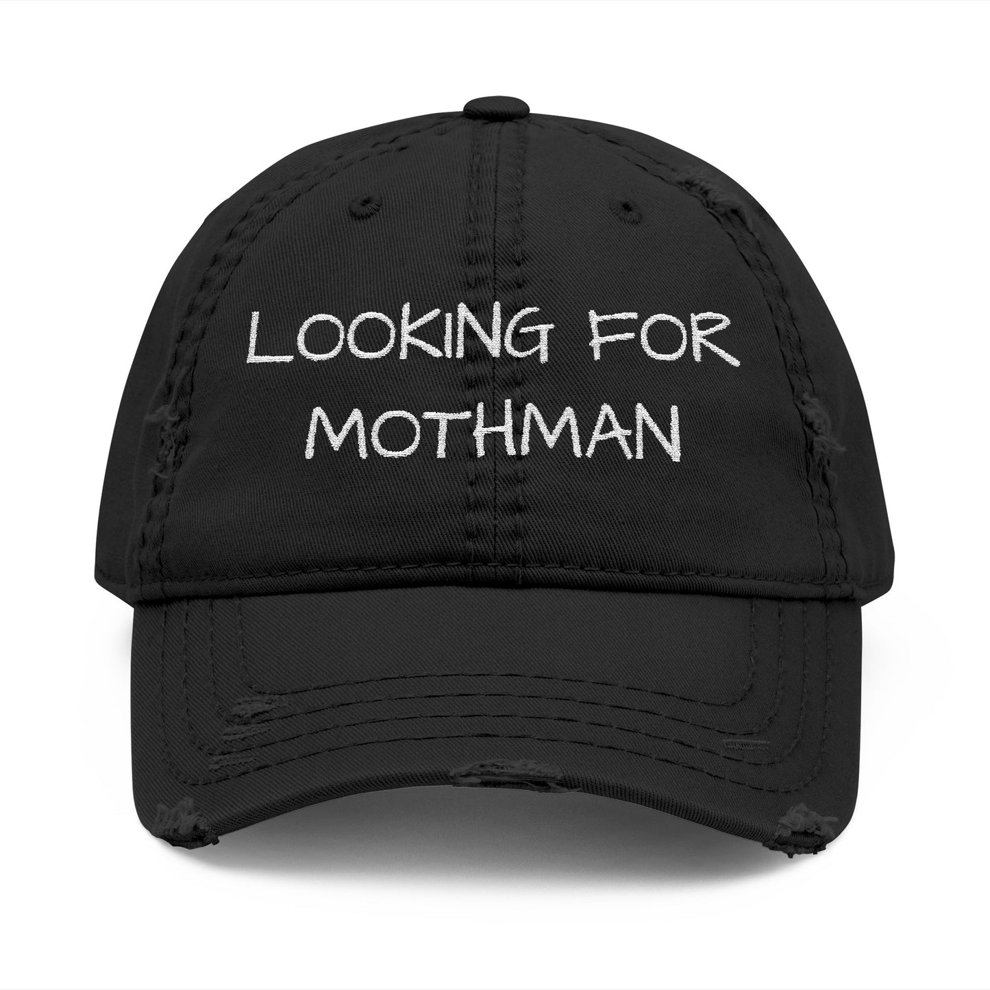 Distressed Embroidered Dad Hat - Perfect Gift for Outdoor Adventurers, Casual Style, Mothman Lovers, Father's Day, Everyday Wear