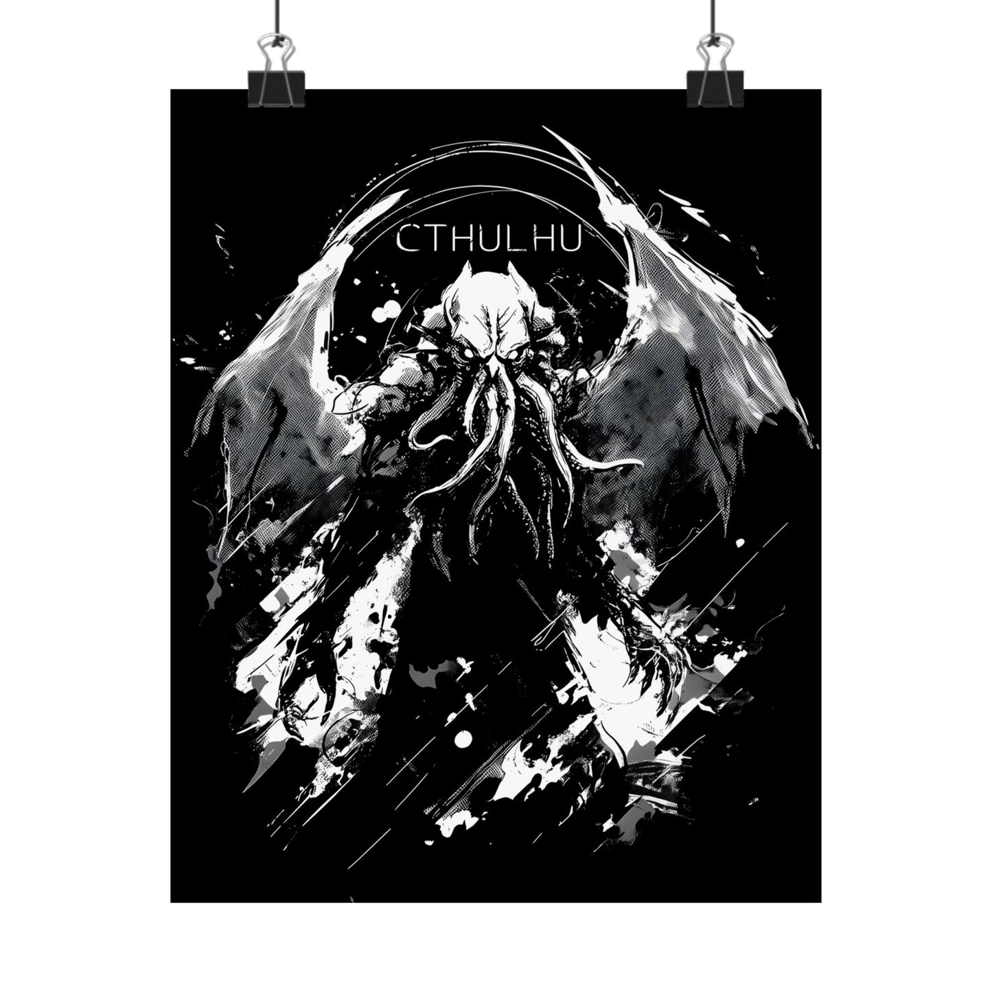 Cthulhu Matte Poster, Dark Academia Wall Art, Mythical Creature Decor, Horror Art Print, Unique Gift for Gamers