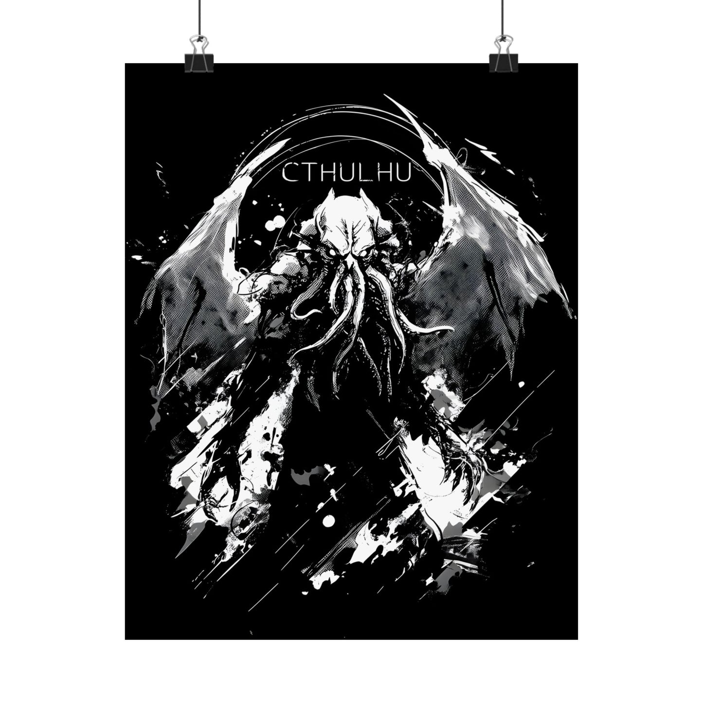 Cthulhu Matte Poster, Dark Academia Wall Art, Mythical Creature Decor, Horror Art Print, Unique Gift for Gamers