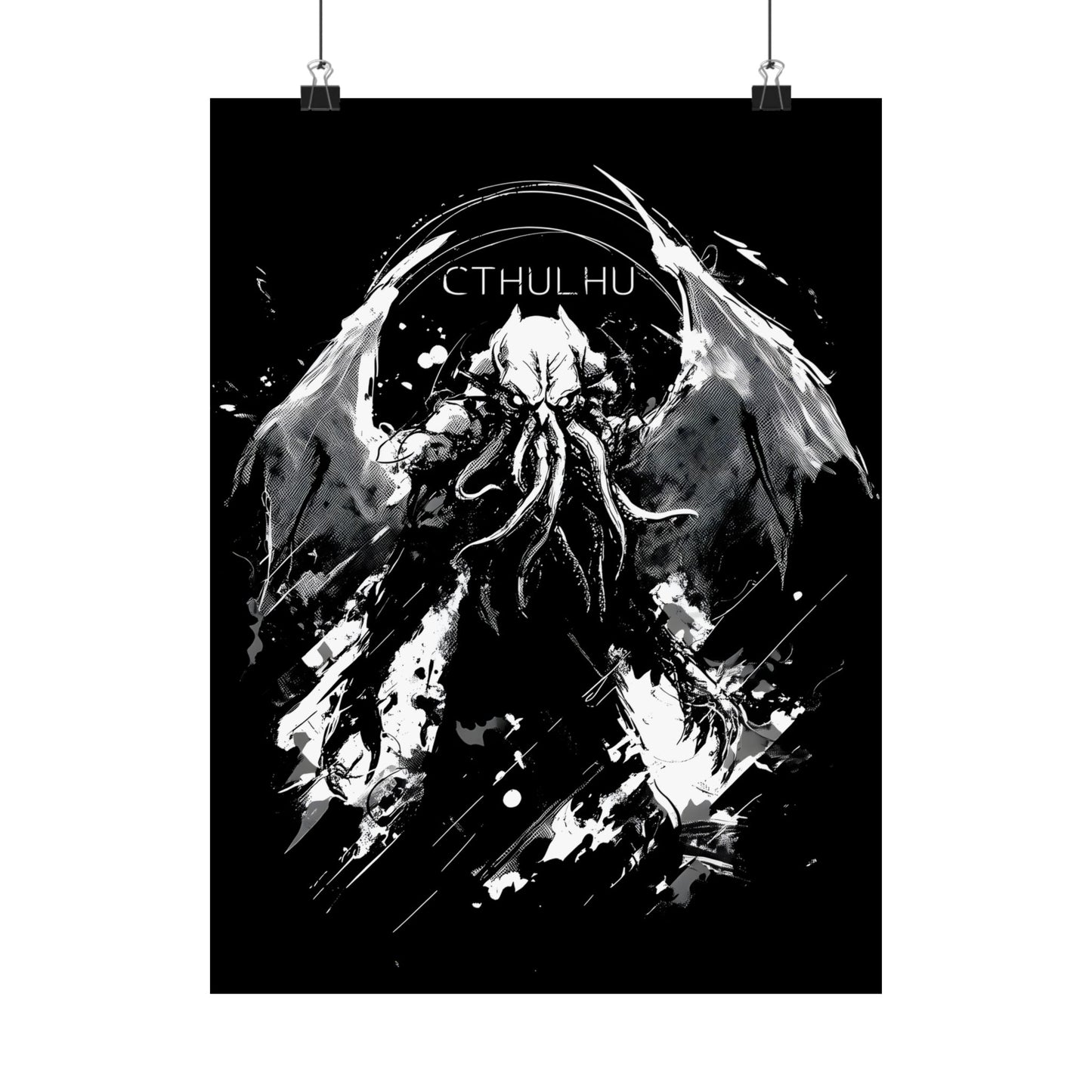 Cthulhu Matte Poster, Dark Academia Wall Art, Mythical Creature Decor, Horror Art Print, Unique Gift for Gamers