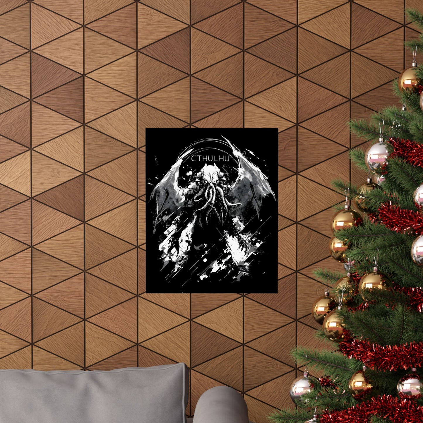 Cthulhu Matte Poster, Dark Academia Wall Art, Mythical Creature Decor, Horror Art Print, Unique Gift for Gamers
