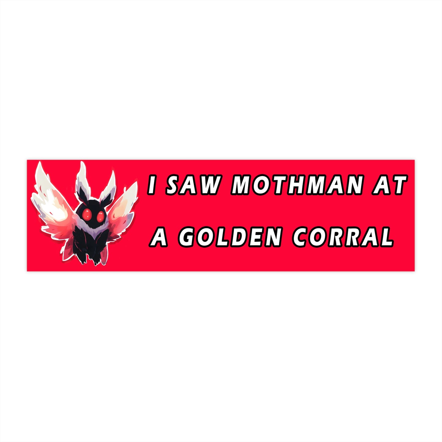 Mothman Bumper Sticker, Funny Car Decal, Unique Gift for Paranormal Fans, Funny Travel Souvenir, Quirky Vehicle Decoration