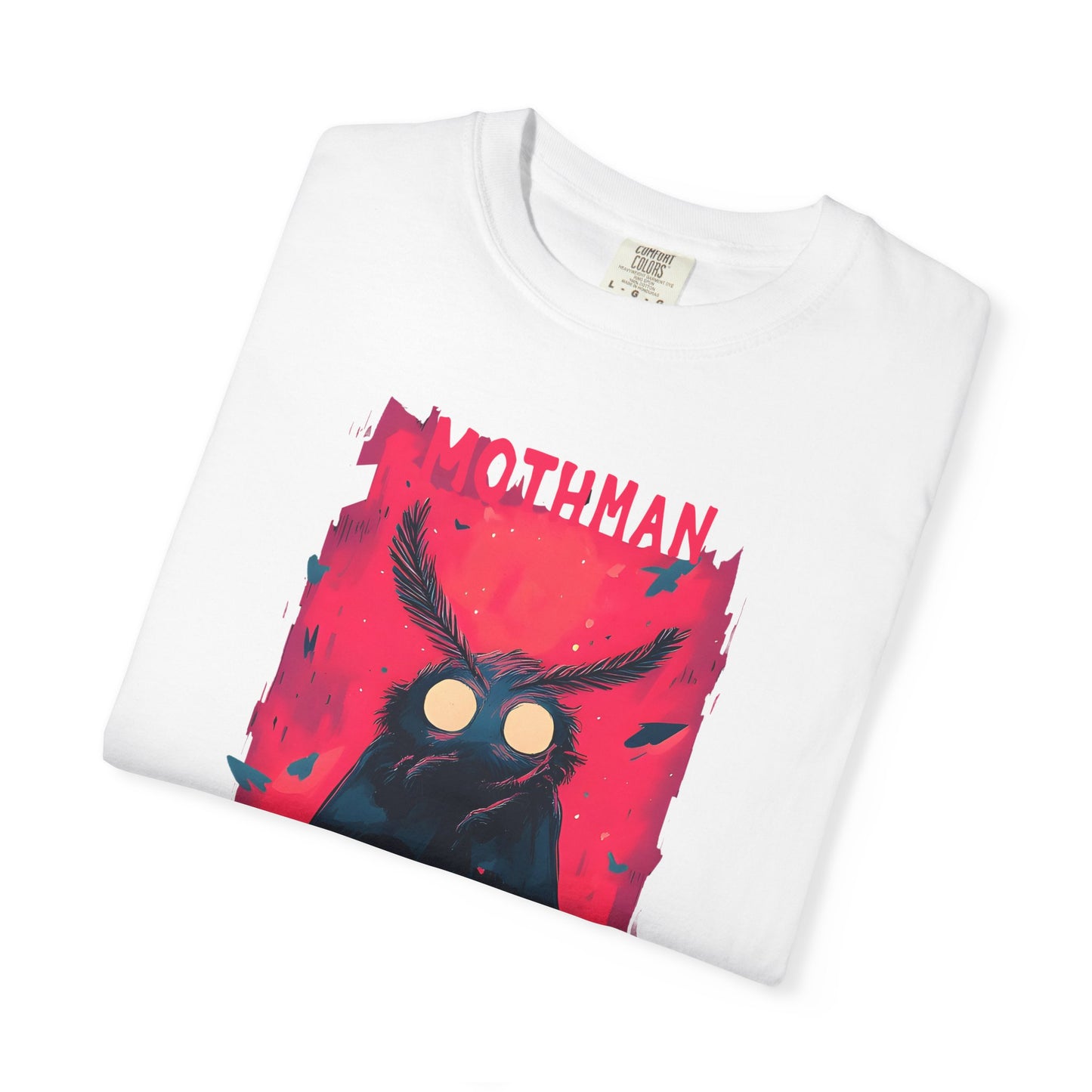 Mothman Graphic Tee, Unisex T-shirt, Paranormal Fashion, Unique Gift for Halloween, Casual Wear, Mothman Lover Merch