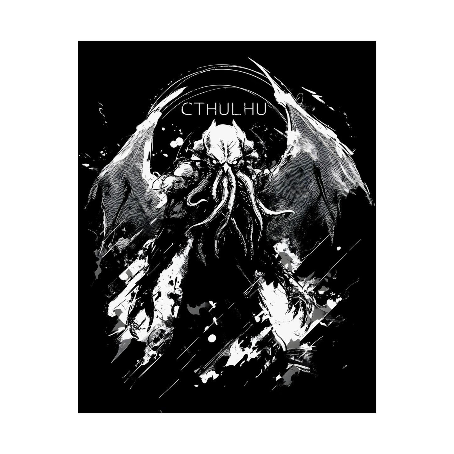 Cthulhu Matte Poster, Dark Academia Wall Art, Mythical Creature Decor, Horror Art Print, Unique Gift for Gamers