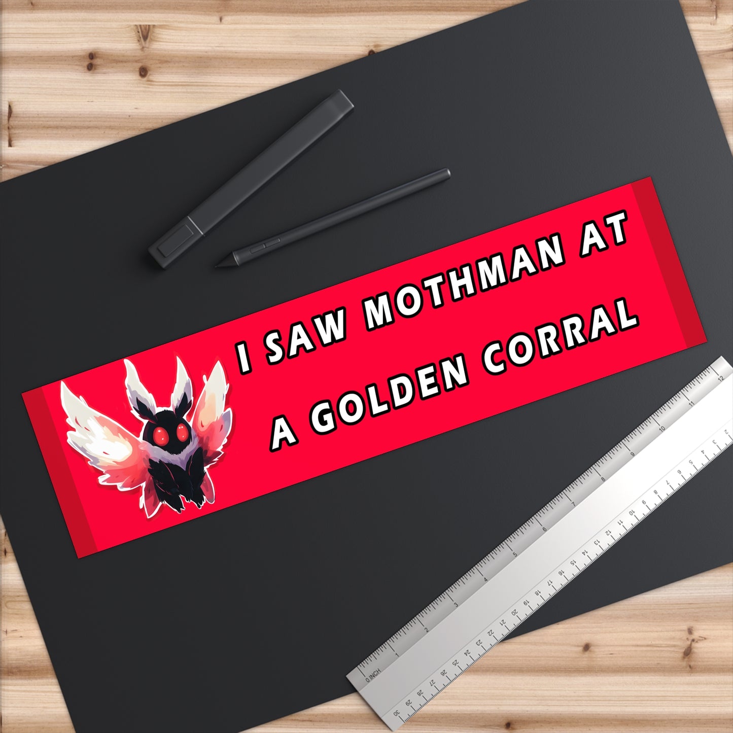 Mothman Bumper Sticker, Funny Car Decal, Unique Gift for Paranormal Fans, Funny Travel Souvenir, Quirky Vehicle Decoration