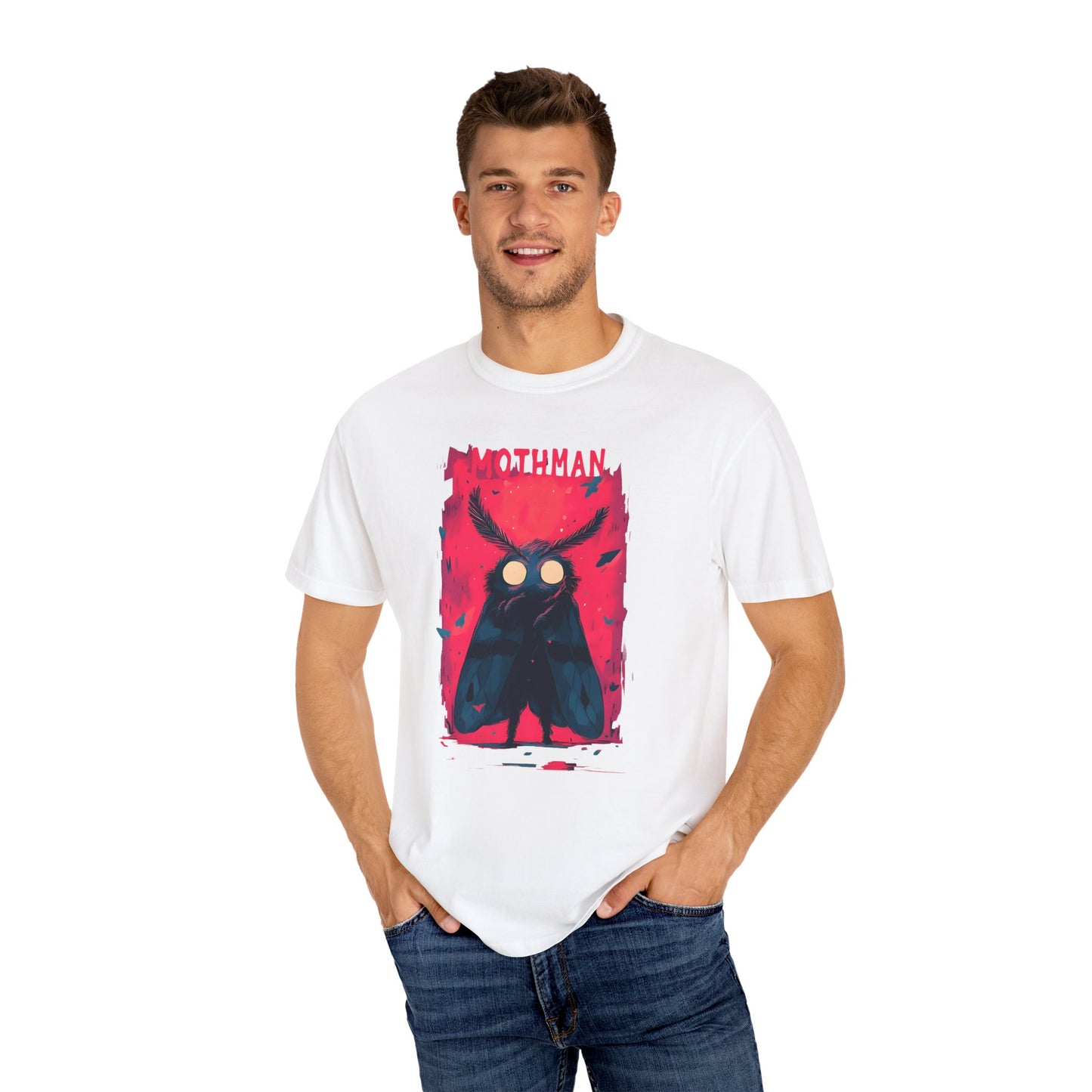 Mothman Graphic Tee, Unisex T-shirt, Paranormal Fashion, Unique Gift for Halloween, Casual Wear, Mothman Lover Merch