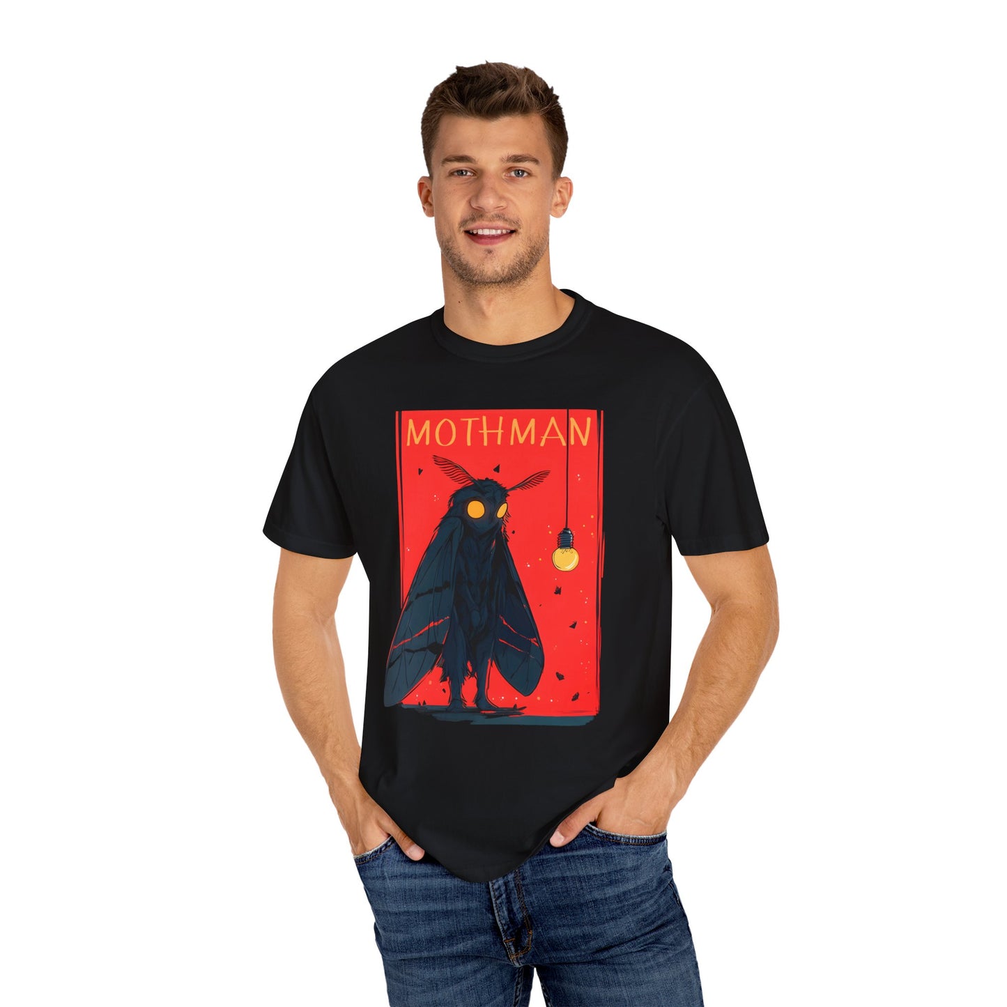Mothman Graphic T-Shirt, Unisex Tee, Vintage Style, Gift for Mothman Fans, Unique Gift for Halloween, Cryptid
