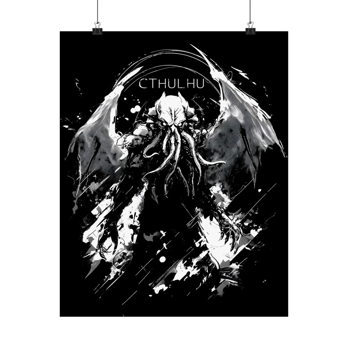 Cthulhu Matte Poster, Dark Academia Wall Art, Mythical Creature Decor, Horror Art Print, Unique Gift for Gamers