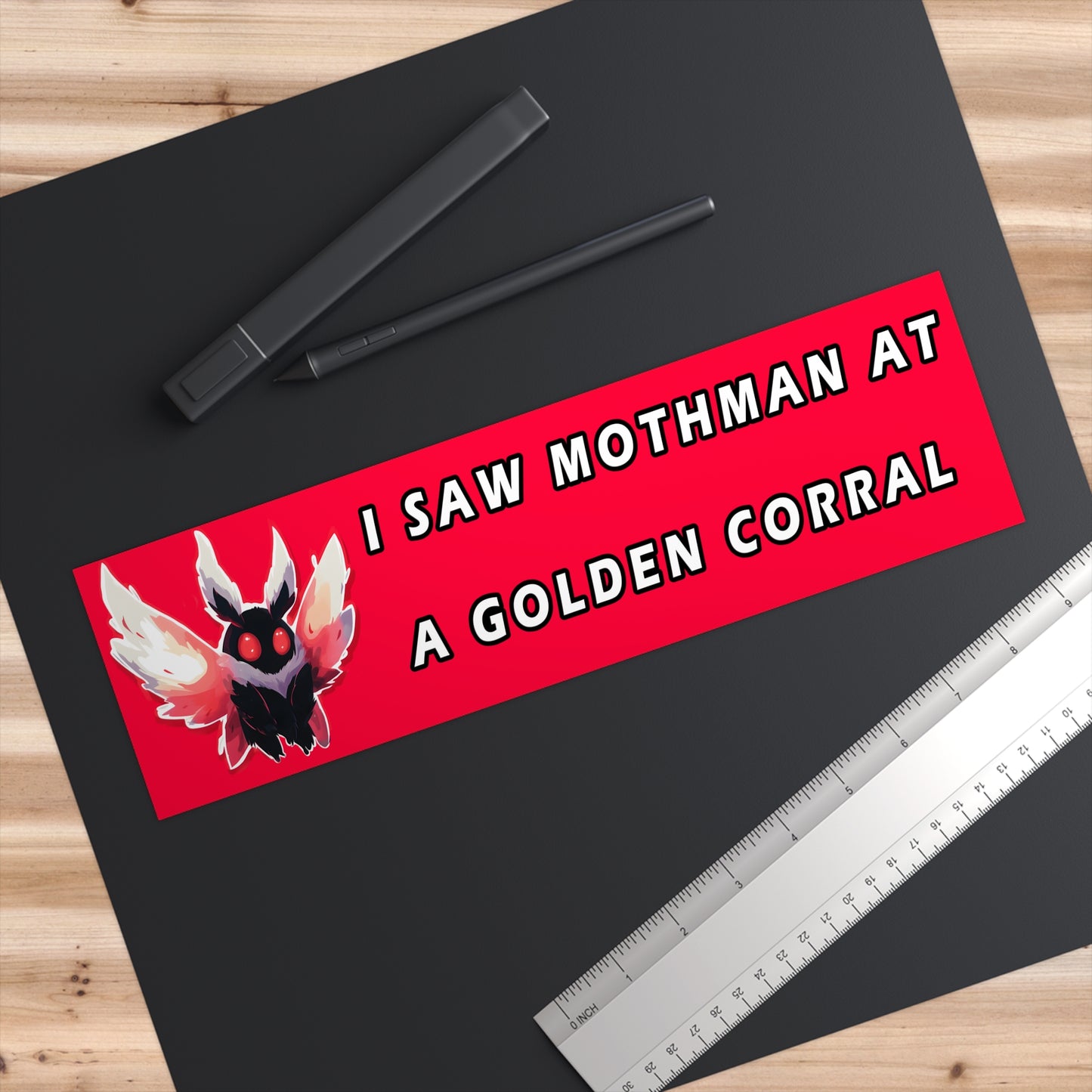 Mothman Bumper Sticker, Funny Car Decal, Unique Gift for Paranormal Fans, Funny Travel Souvenir, Quirky Vehicle Decoration